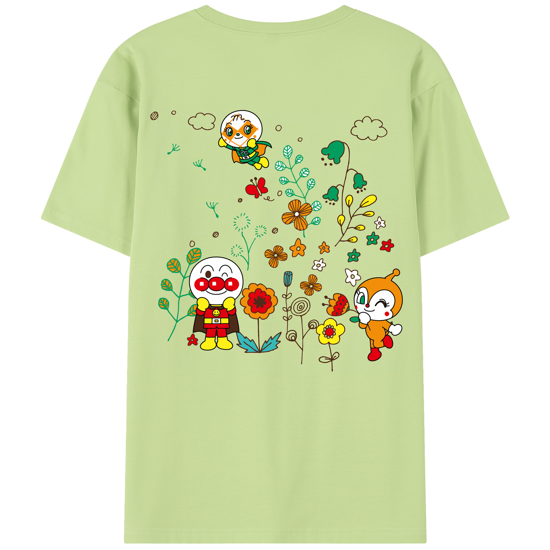（画像用） アンパンマン Anpanman 綿100％半袖Tシャツ（背面プリント）